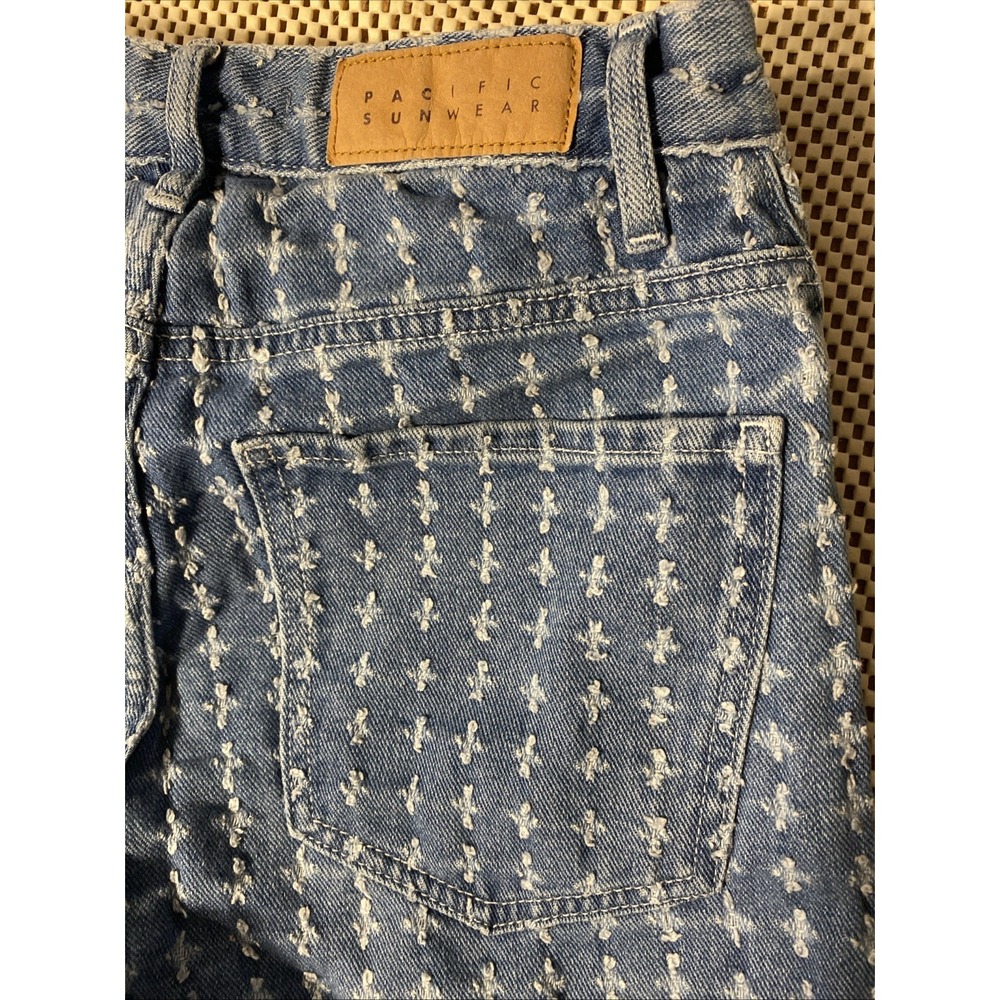 PacSun Textured Dad Button Fly Straight Denim Jeans Womens Boho SZ 24 - Picture 3 of 5